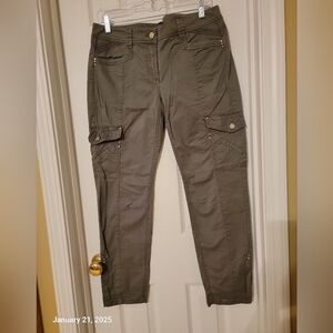 White House/Black Market Olive Green Cargo Pants, Size 8